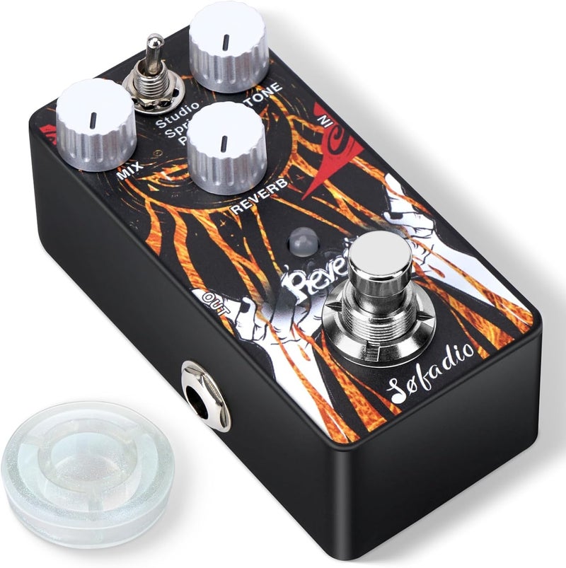 SOFADIO Reverb Guitar Pedal, Verb Square Digital Reverb 7 Modes Room, Hall, Church, Spring, Plate, Studio, Mod, True Bypass (Reverb) - Image 1